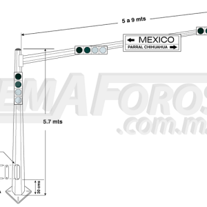 Poste para semáforo cónico octagonal PMG-10